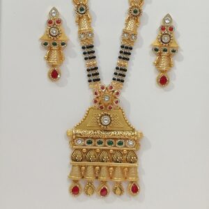 916 gold Swarovski Zirconia diamond & antique long mangalsutra