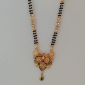 916 gold antique jadtar fancy short mangalsutra