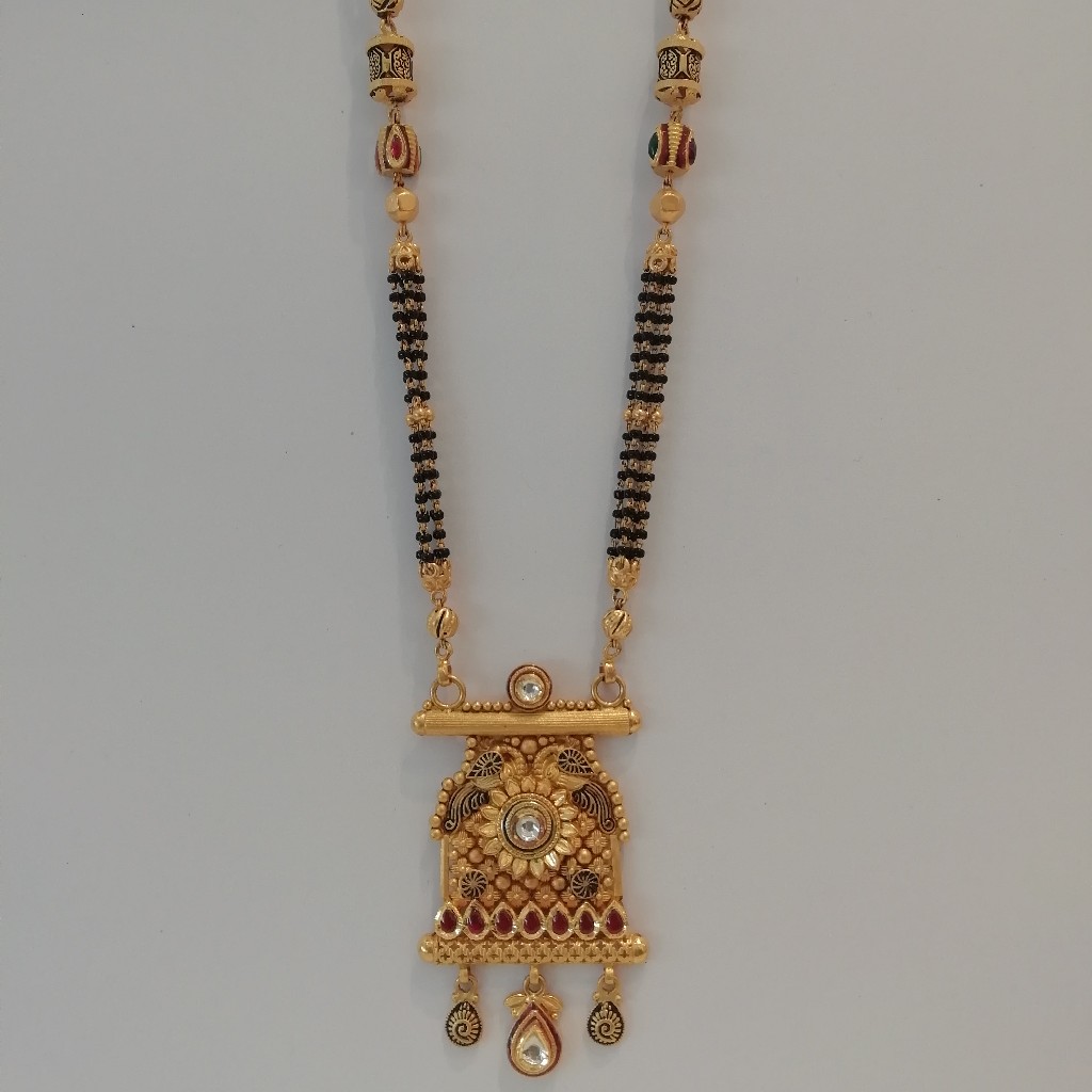 916 gold antique jadtar long mangalsutra
