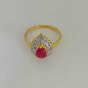 916 gold fancy pink colour stone ladies ring
