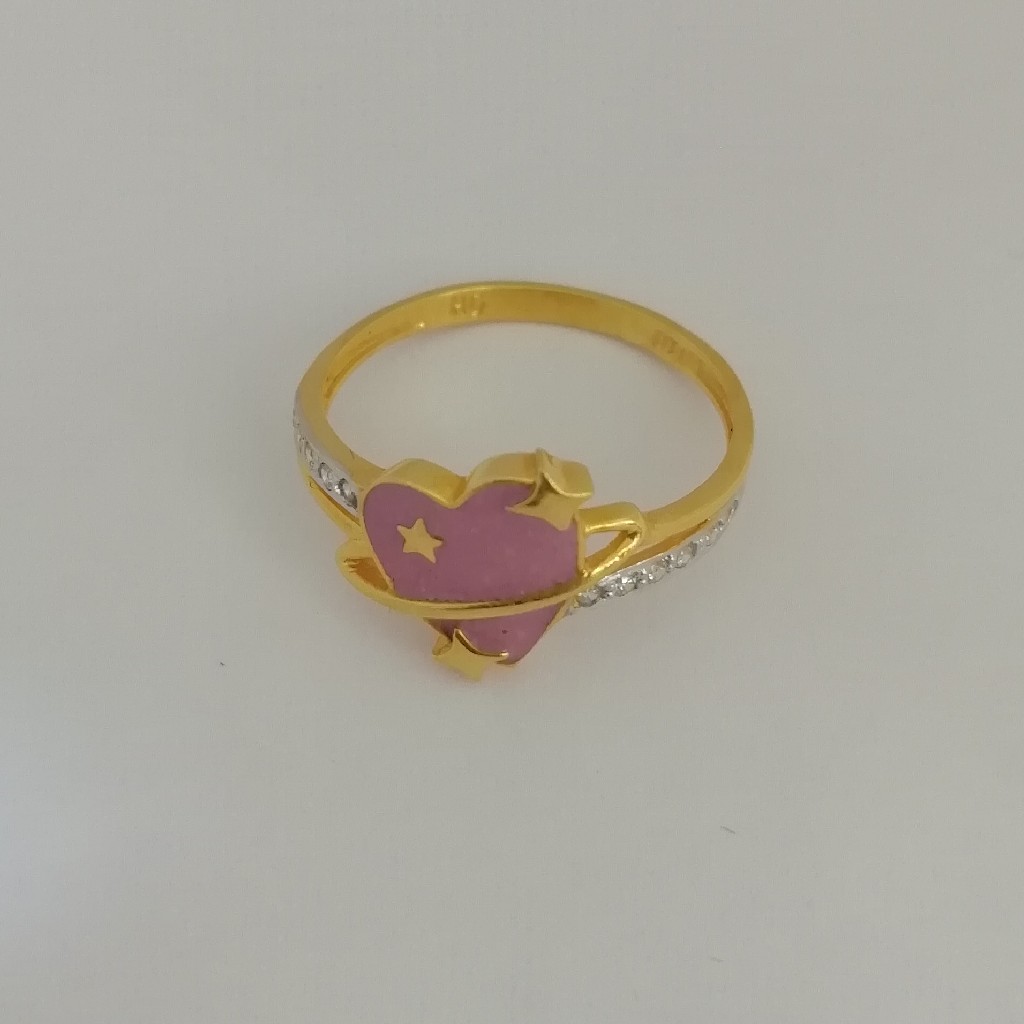 916 gold heart shape ladies ring