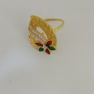 916 gold flower design ladies ring