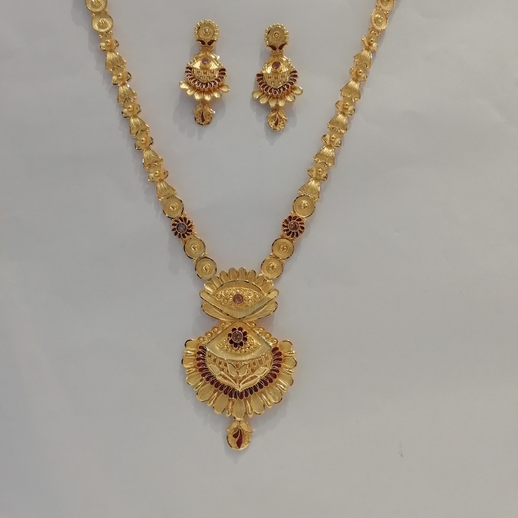 916 gold fancy yellow antique long set