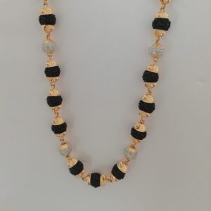 916 gold black rudraksh moti fancy kanthi mala