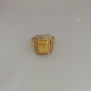 916 gold yellow diamond Gents ring