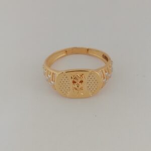 916 gold casting flower design Gents ring