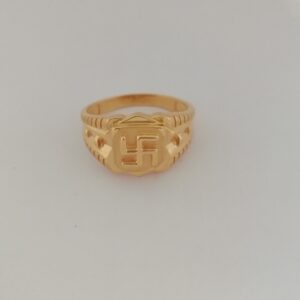 916 gold casting swastik design Gents ring
