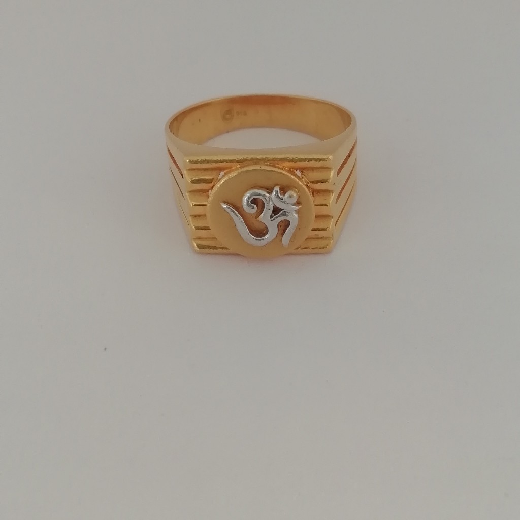 916 gold om design Gents ring