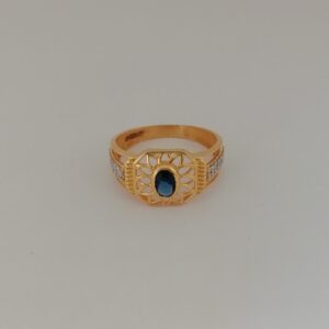 916 gold casting blue diamond Gents ring
