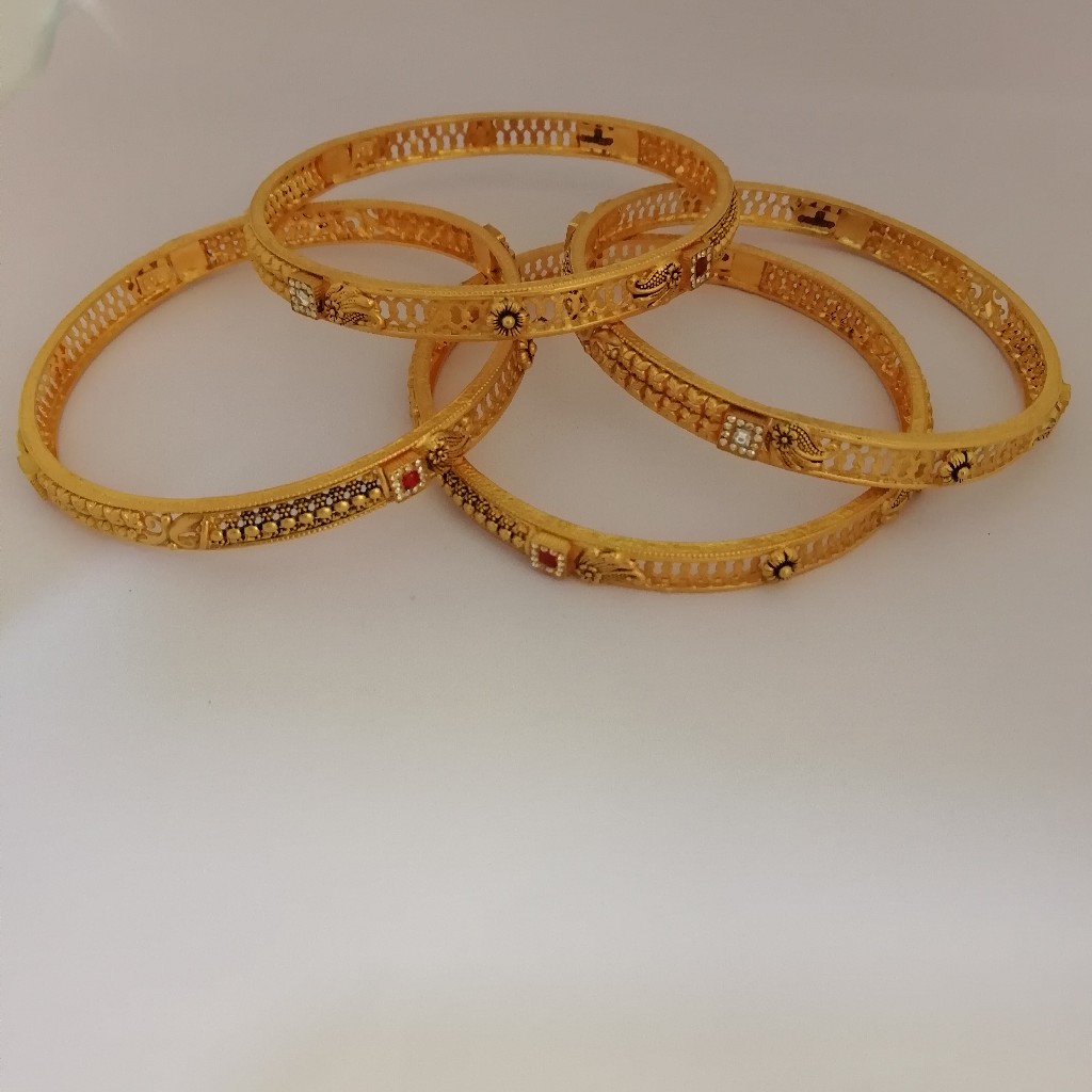 916 gold zinkoriya dimond & antique jadtar bangles