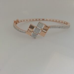 Rose gold fancy rodium ladies kada