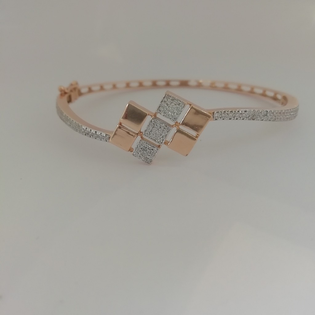 Rose gold fancy rodium ladies kada