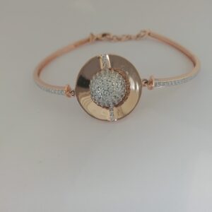 Rose gold fancy rodium ladies kada