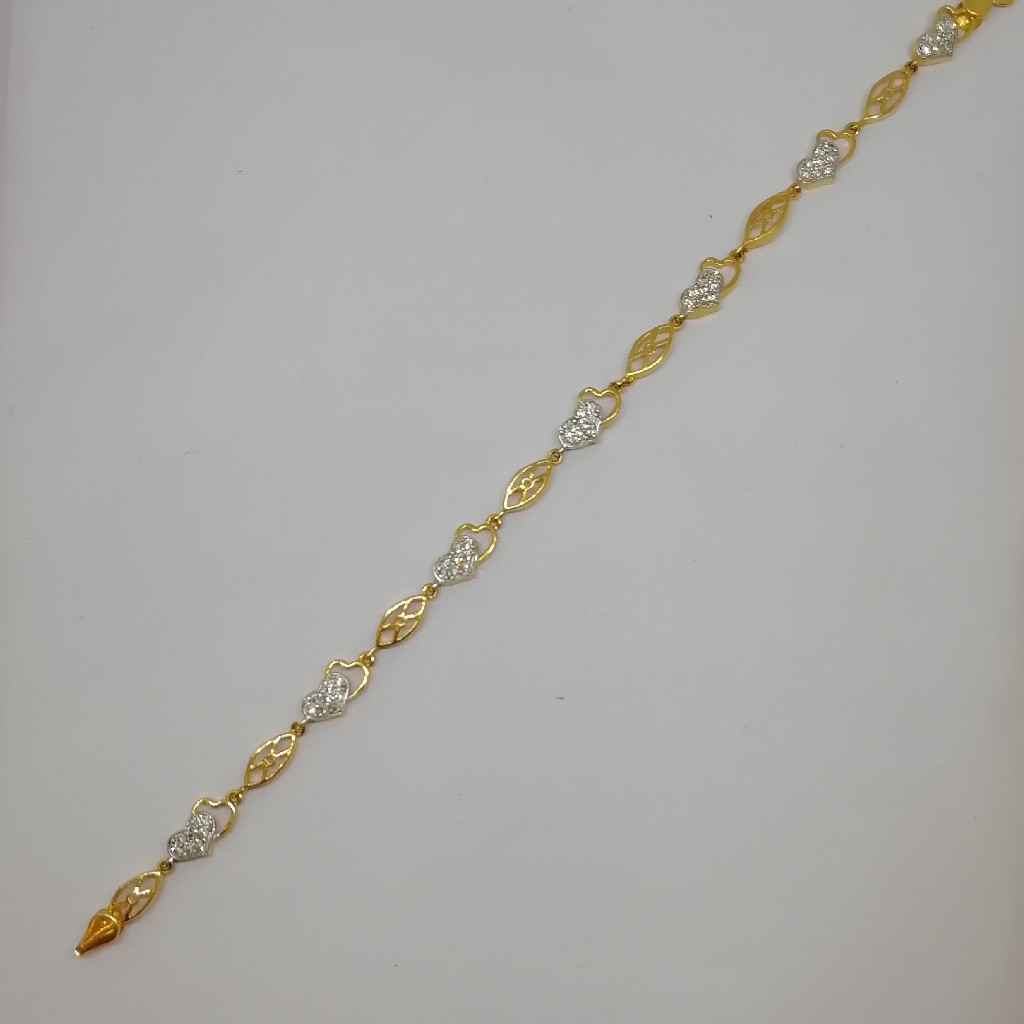 916 gold fancy heart shape ladies loose bracelet