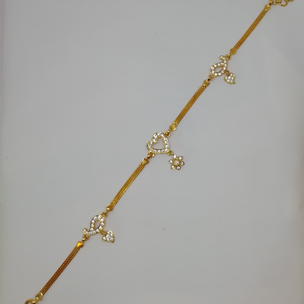 916 gold fancy mango and heart shape loose ladies bracelet