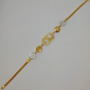 916 gold fancy mate finishing and rodium ladies loose bracelet