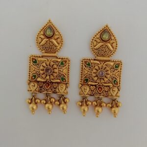 916 gold antique kalkati long earrings