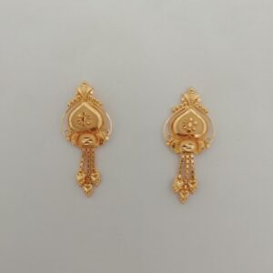 916 gold tikki work earrings