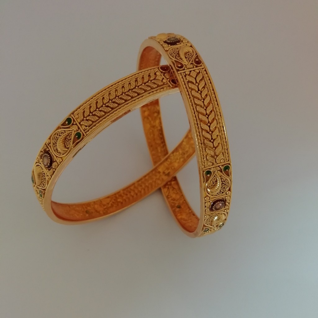 916 gold antique kalkatti bangles