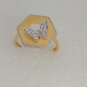 916 gold butterfly design fancy ladies ring
