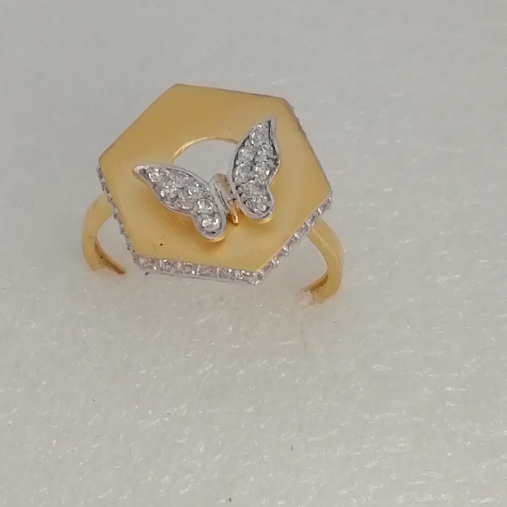 916 gold butterfly design fancy ladies ring