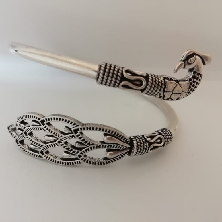 Sterling silver peacock design ladies kada