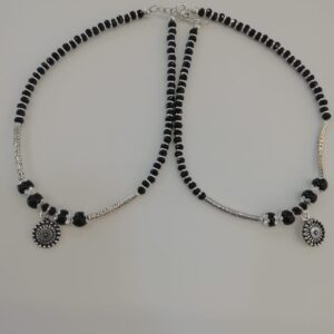 Sterling silver black anklet