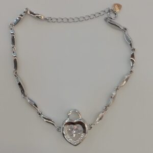 Sterling silver heart pendant ladies loose bracelet