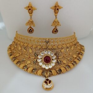 916 gold chokkar leaf collection antique set
