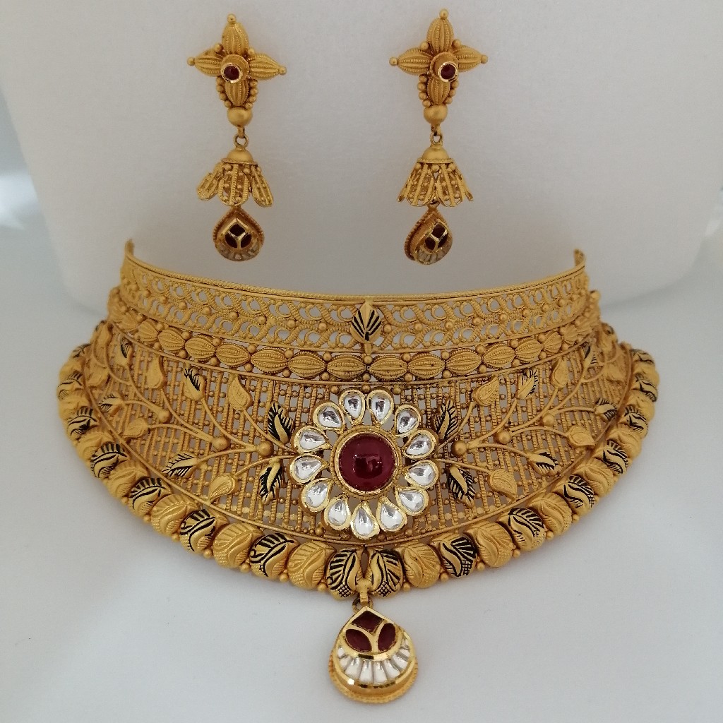 916 gold chokkar leaf collection antique set