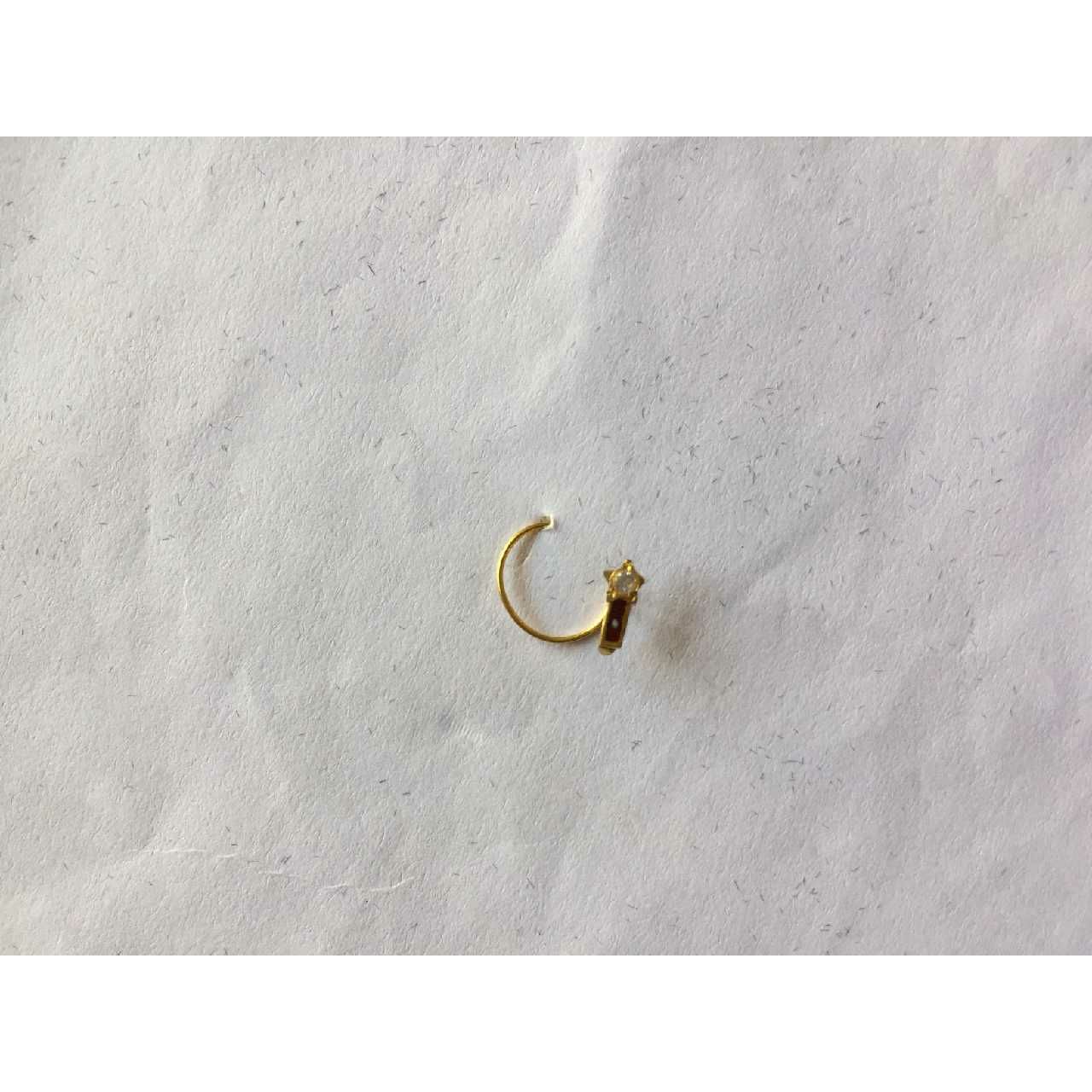 18KT Yellow Gold Hand-Crafted Flower Shaped Fancy Nosepin (Nath)