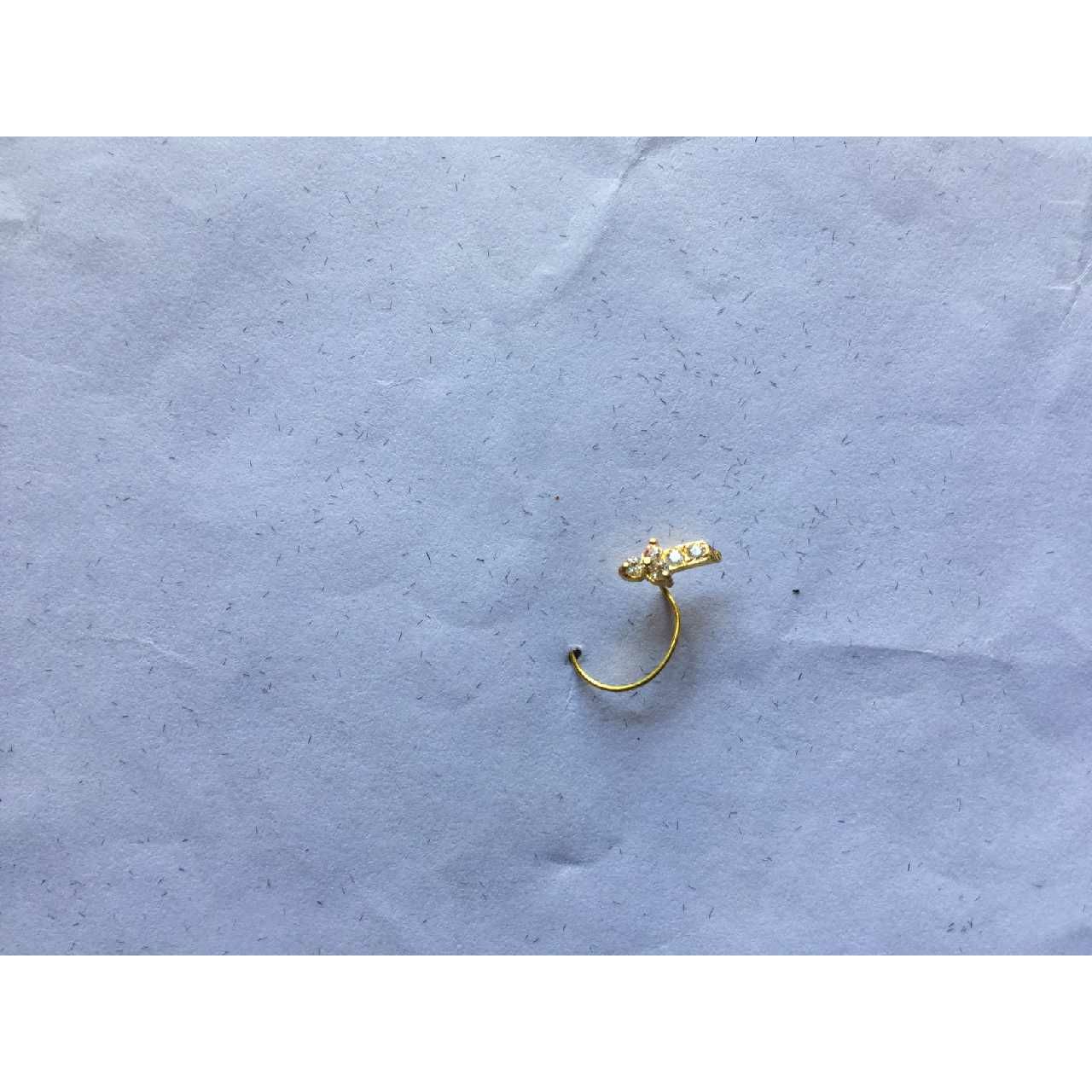 18K Gold Hand-Crafted Plain Nosepin (Nath)
