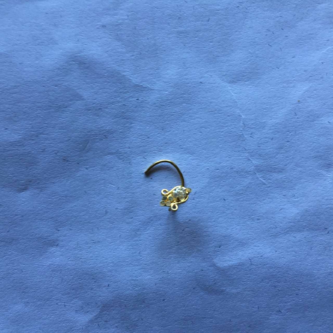 18KT Gold Ladies Handmade Nose Pin (Nath)