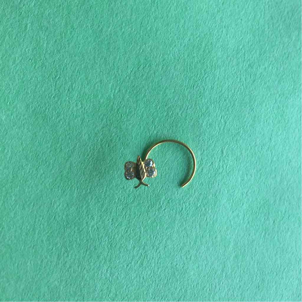 18KT Gold Butterfly Ladies Nosepin (Nath)