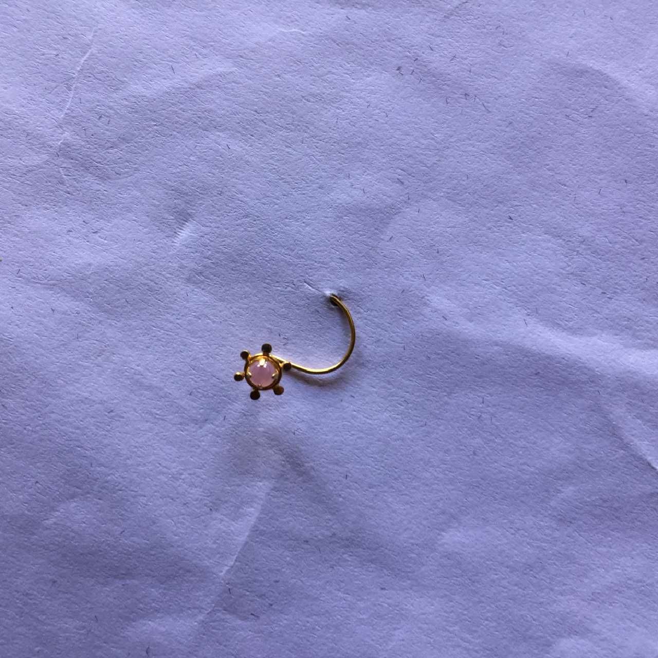 18KT Gold Indian Fancy Handmade Nosepin (Nath)