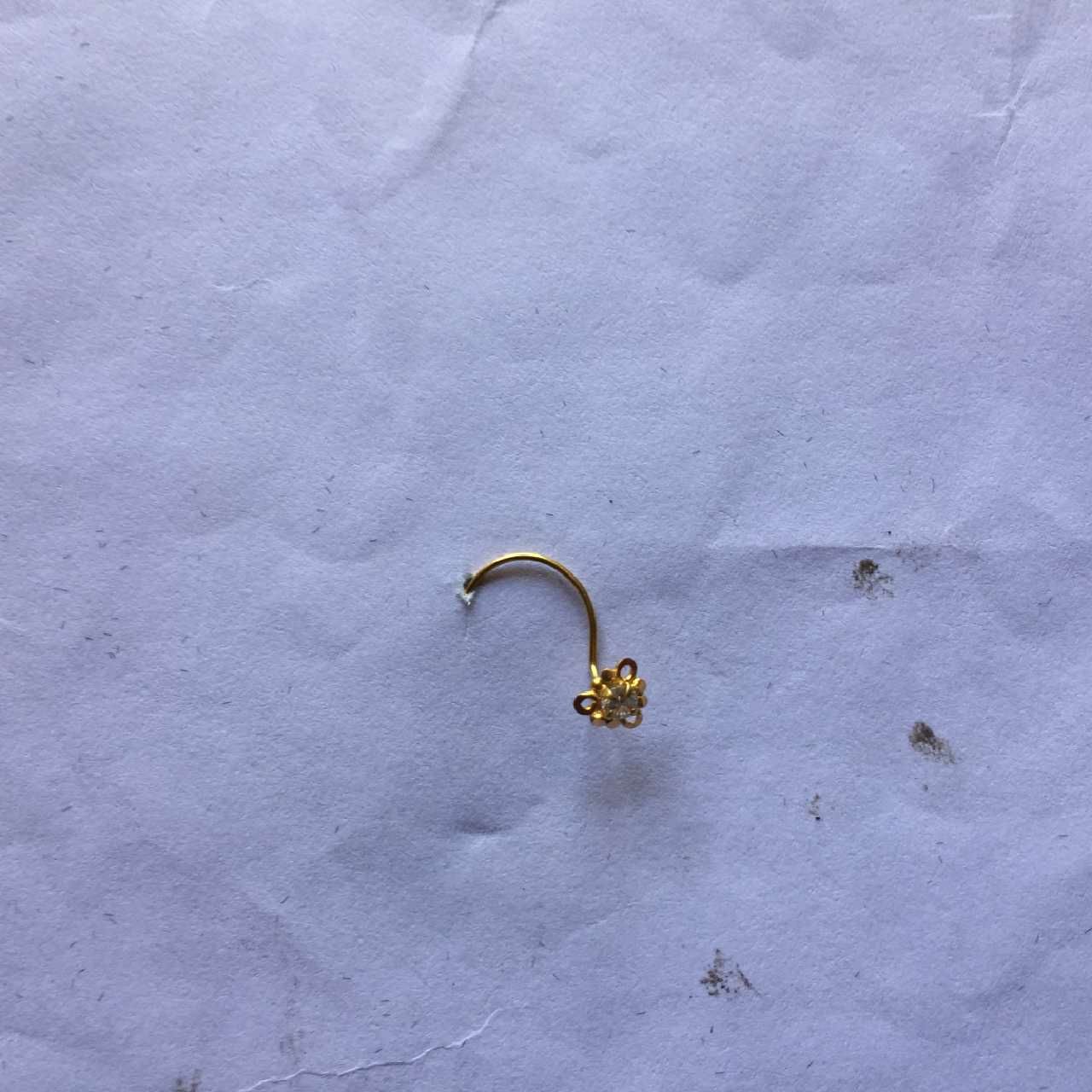 18KT Yellow Gold Fancy Hand - Crafted Indian Nosepin