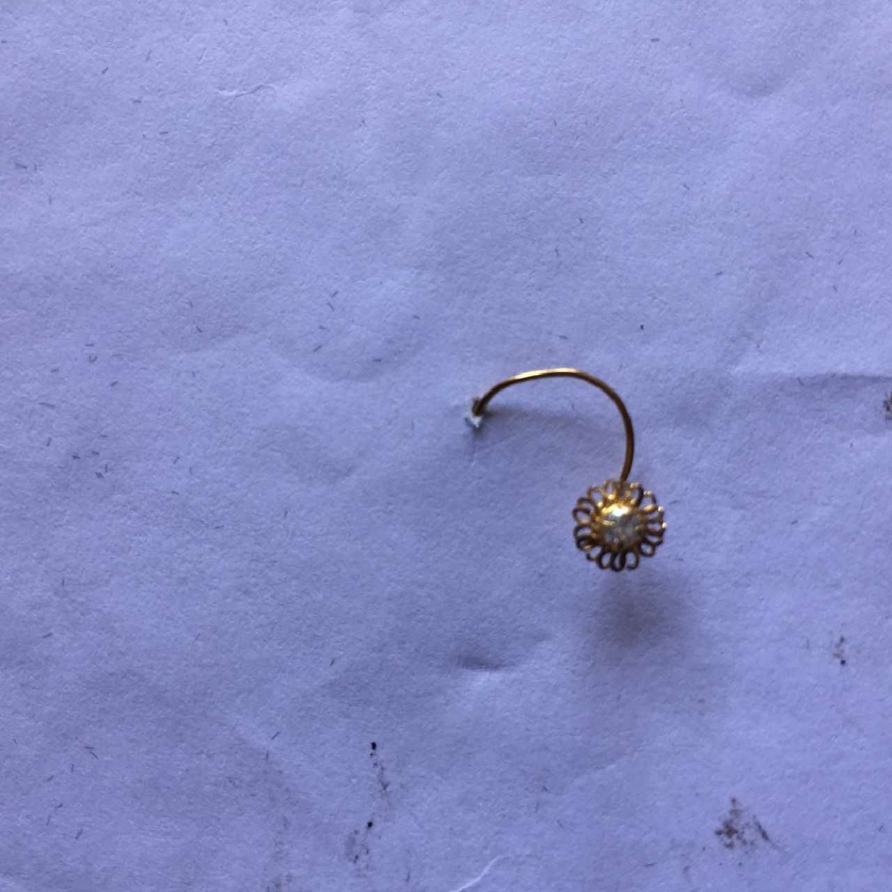 18KT Yellow Gold Hand-Crafted Flower Shaped Nosepin (Nath)