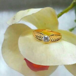Gold Filigree Solitaire Ladies Rings