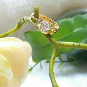 Gold Filigree Solitaire Ladies Rings