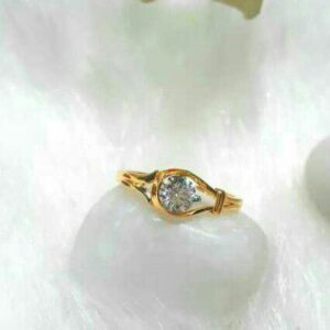 Gold Filigree Solitaire Ladies Rings