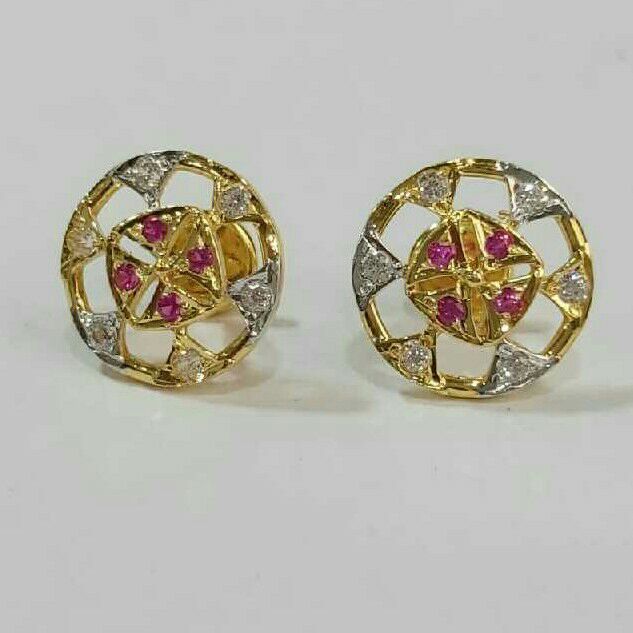 Fancy Diamond Stud Earrings - Image 3