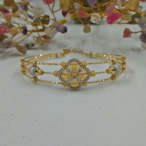 916 Gold Fancy Flower Design Kada