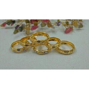 18KT Plain Gold Rhodium Touch CNC Ladies Ring