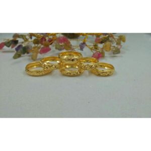 18KT Plain Gold Rhodium Touch CNC Ladies Ring