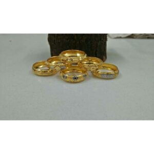 18KT Plain Gold Rhodium Touch CNC Ladies Ring