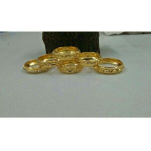 18KT Plain Gold Rhodium Touch CNC Ladies Ring