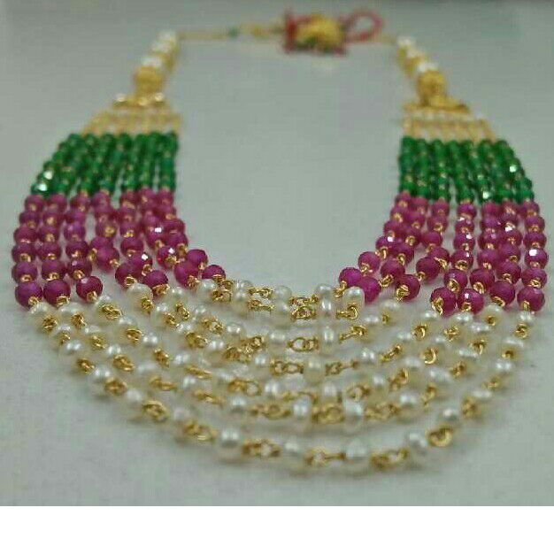22KT Gold Colorful Beaded Harram