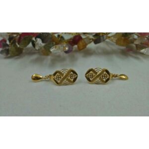 18KT Gold Delicate Press Drop Earrings