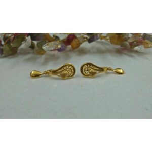 18KT Gold Delicate Press Drop Earrings