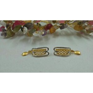 18KT Gold Delicate Press Drop Earrings